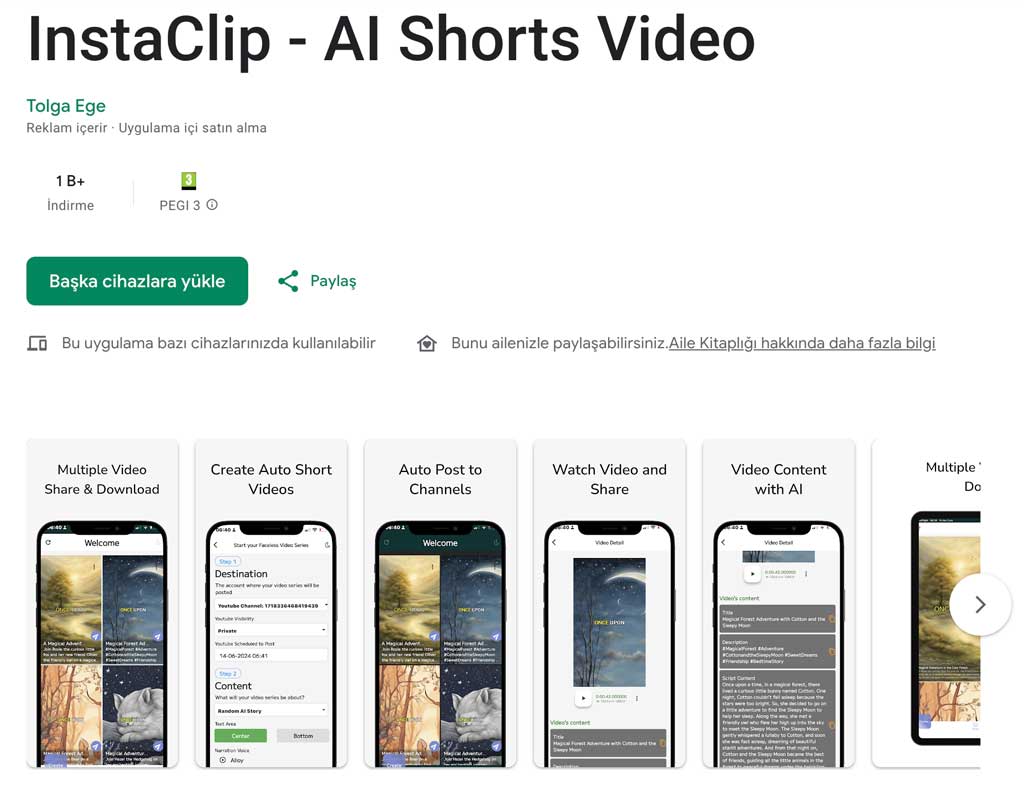 InstaClip - AI Shorts Video Uygulaması  